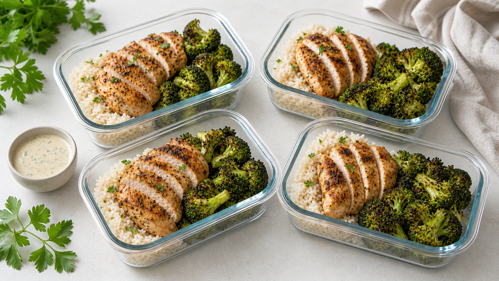 Air Fryer Chicken and Broccoli Meal Prep