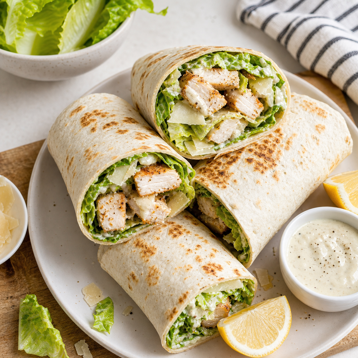Air Fryer Chicken Caesar Wraps