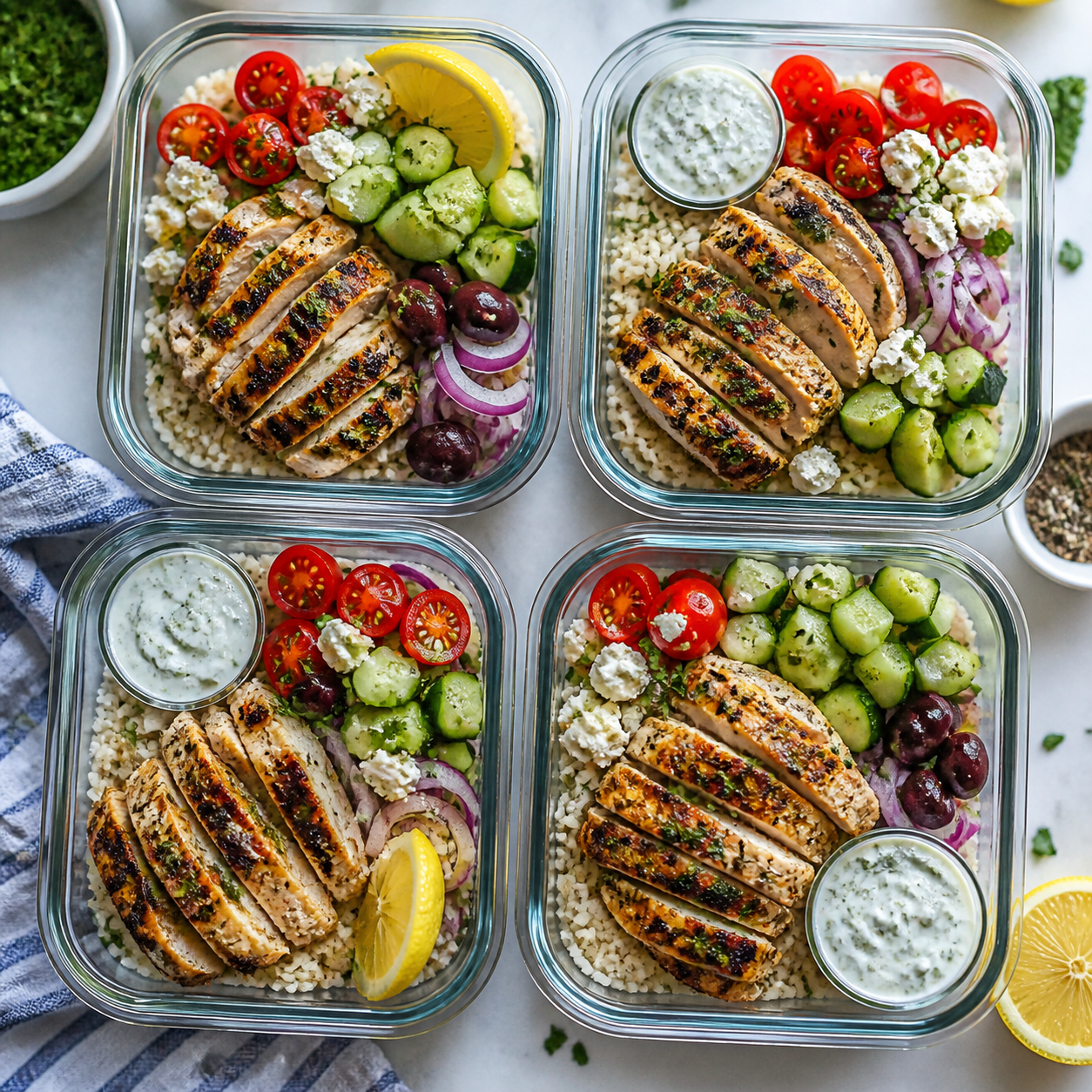 Air Fryer Greek Chicken Bowls