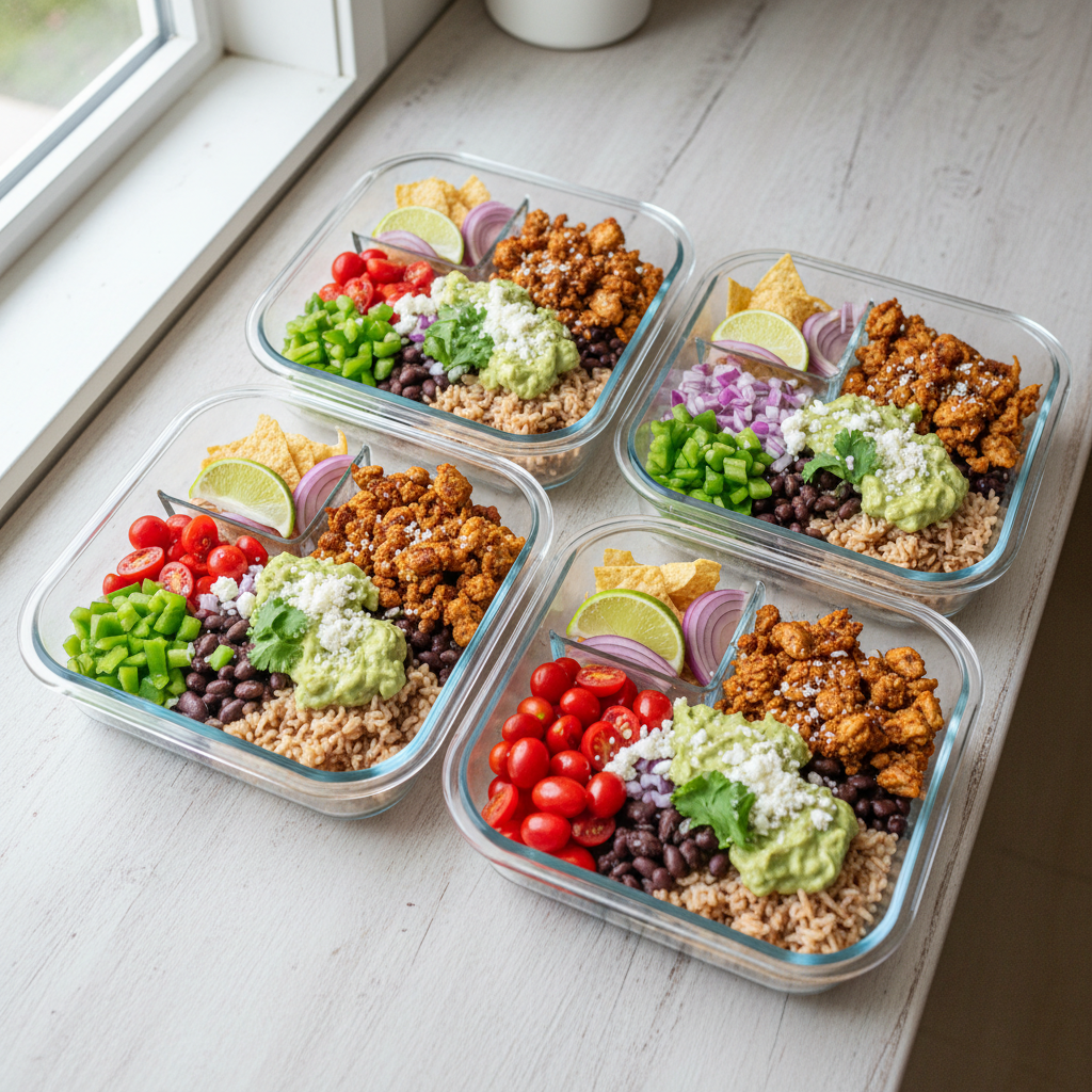 Air Fryer Ground Turkey Taco Bowls