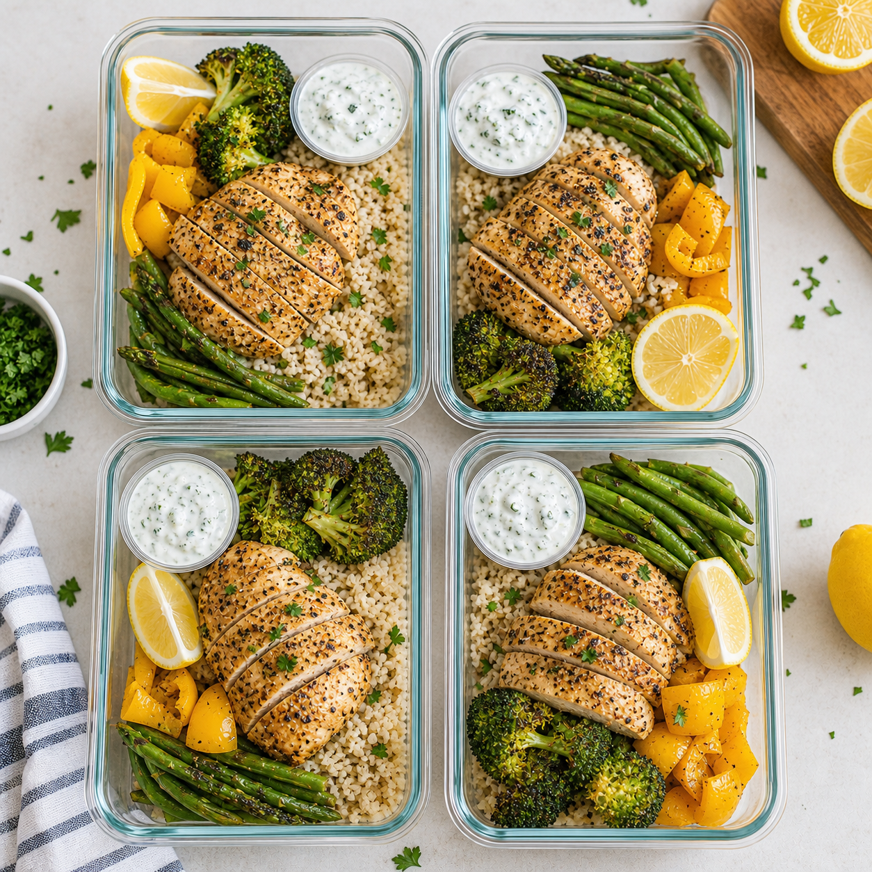 Air Fryer Lemon Pepper Chicken Meal Prep