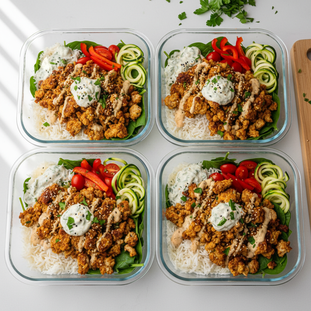 Air Fryer Turkey Burger Bowls