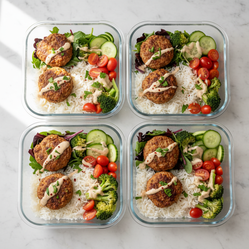 Air Fryer Turkey Meatball Bowls